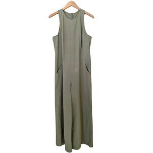 lululemon Pocketed Wide Leg Jumpsuit Size 8 Sage Green Back Zip